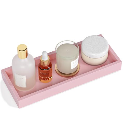 PRICES MAY VARY. 【Versatile Design】Our vanity tray is not just for the bathroom - use it as a perfume tray, candle holder, nightstand tray, coffee table tray, or makeup tray. It's perfect for any room in your home 【Organize Your Accessories】Keep your small accessories like trinkets, keys, earphones, and change in one place for easy access. Our tray is the perfect accessory organizer 【Decorative Tray】Simple design matches almost any home decor, adding a touch of charm to your bathroom counter, be Trinket Decor, Nightstand Tray, Perfume Stand, Bathroom Counter Organization, Dresser Bedroom, Vanity Trays, Bathroom Vanity Tray, Makeup Tray, Kitchen Tray