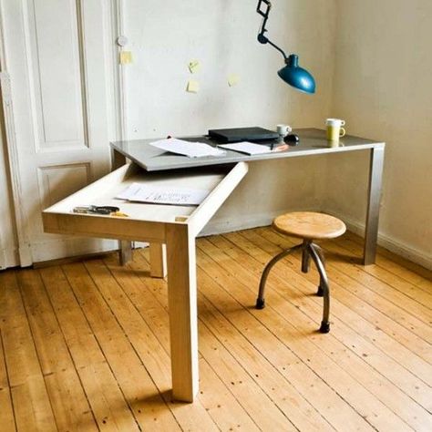 Home Office Desks For Small Spaces, Contemporary Home Office, Folding Furniture, Space Saving Furniture, Desk Design, Home Office Design, Home Office Desks, Furniture For Small Spaces, Small Apartments