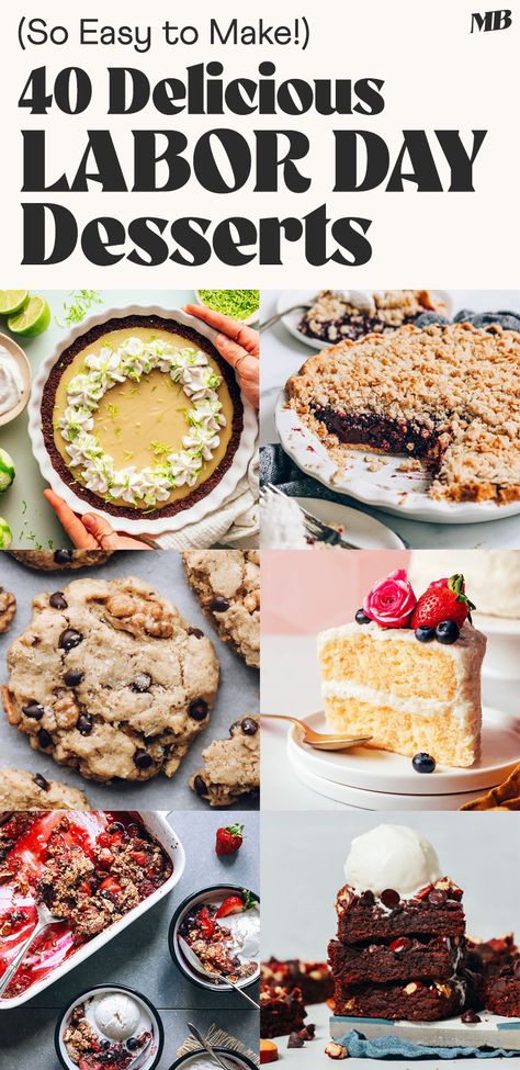 Delicious, easy, shareable dessert recipes for Labor Day weekend! Cakes, cupcakes, crisps, cobblers, brownies, cookies & more. Most are vegan and gluten-free, but loved by all! Shareable Desserts, Summer Birthday Cake, Vegan Vanilla Cupcakes, Vegan Apple Crisp, Fluffy Chocolate Cake, Vegan Buttercream, Coconut Pecan Frosting, Vegan Chocolate Cake, Bowl Cake