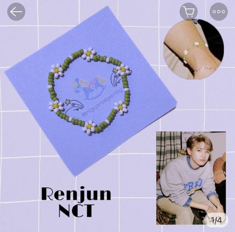 Nct Bracelet, Beads Kpop, Concert Headbands, Kpop Bracelet, Jewelry Kpop, Bracelet Template, Pop Beads, Anklets Diy, Nct Renjun