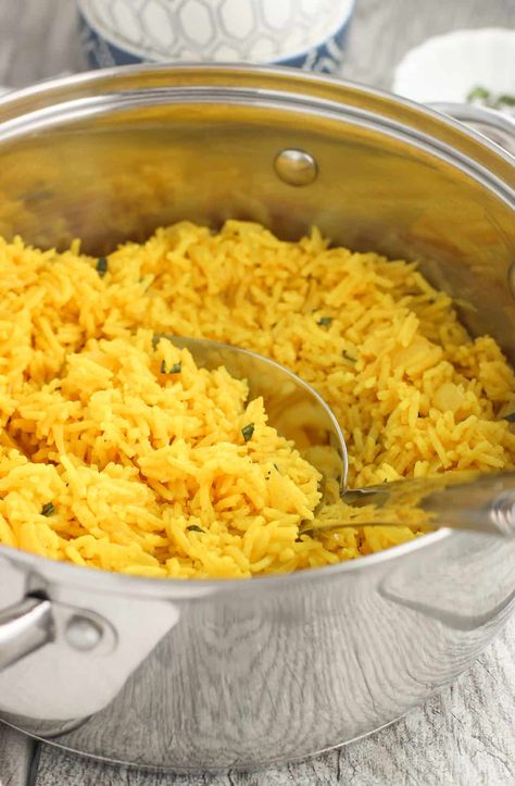 Coconut Basmati Rice, Brown Basmati Rice, Basmati Rice Recipes, Rice Side Dish Recipes, Rice Side, Turmeric Recipes, Creamy Rice, Rice Side Dishes, Think Food