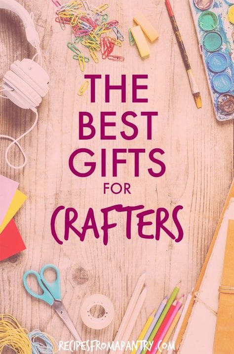 This collection of The Best Gifts for Crafters is chock full of great gift ideas for all sorts of creative and crafty people. Includes supplies, storage options and gear, so there is truly something for everyone. This handy gift guide is filled with awesome gifts that all the crafters in your life are sure to love! #crafting #crafts #craftsupplies #DIY #giftguide #giftideas #giftguide #giftsforfriends #gifts #presents #crafters #holiday #diy #gifts Gifts For Diy Lovers, Crafters Gift Basket Ideas, Christmas Gift Ideas For Crafters, Gift For Creative Person, Christmas Gifts For Crafters, Gifts For Crafty People, Crafter Gift Ideas, Holiday Diy Gifts, Gifts For Crafters