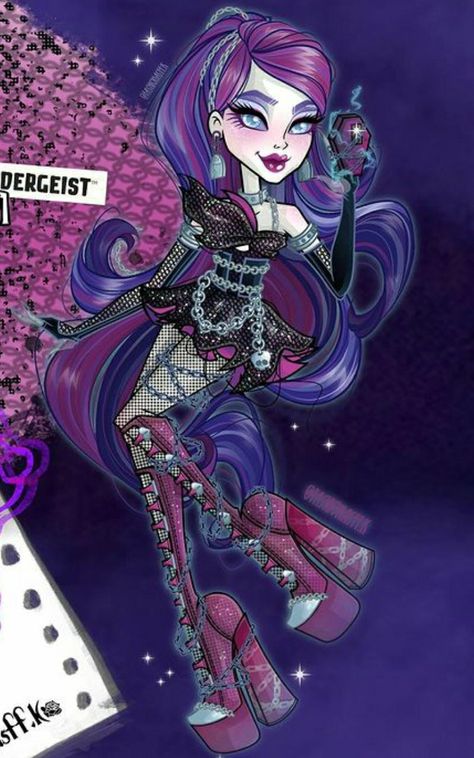 Spectra Fanart Monster High, Spectra Vondergeist Aesthetic Outfit, Spectra Vondergeist Fanart, Astranova Monster High, Spectra Aesthetic, Spectra Monster High, Monster High Redesign, Monster High Spectra, Calling All The Monsters