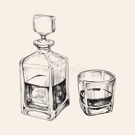 Bottle Pencil Drawing, Drink Vector, Pencil Drawing Ideas, Cocktail Illustration, Bottle Tattoo, Bottle Drawing, Rs 5, Object Drawing, Vector Sketch