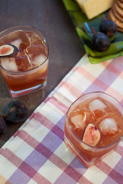 Fig Rum Swizzle... Now this sounds yummy!!! Fall Cocktail Party, Simple Cocktails, Rum Swizzle, Fig Season, Entertaining House, Fig Recipes, Rum Cocktail, Fresh Figs, Cocktail Drinks Recipes