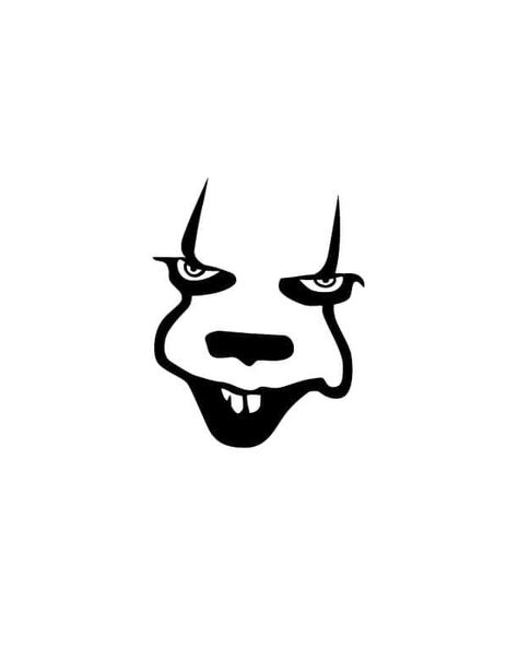 It Clown Svg, Small Pennywise Tattoos, Easy Pennywise Drawing, Pennywise Svg Free, Pennywise Outline, Pennywise Stencil, Pennywise Drawing Easy, It Tattoo Pennywise, It Svg Free