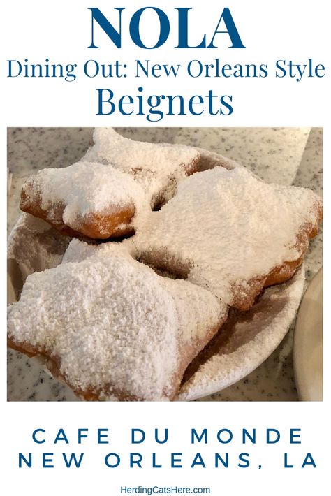 Cafe DuMonde is a historical landmark in the French Quarter of New Orleans, famous for its light and fluffy beignets and chicory coffee. Give them a try. #beignets #neworleans #historical #diningout Beignet Recipe, Louisiana Travel, Chicory Coffee, Dessert Recipies, The French Quarter, Types Of Bread, Cat Cafe, Historical Landmarks, Recipe For Mom