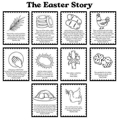 Printable Easter Story Coloring Pages Easter Story Wheel Printable Free, Easter Free Printables, Easter Story For Kids, Happy Easter Religious, Sabbath Activities, Easter Sunday School, Story Story, Early Childhood Learning, Easter Printables Free