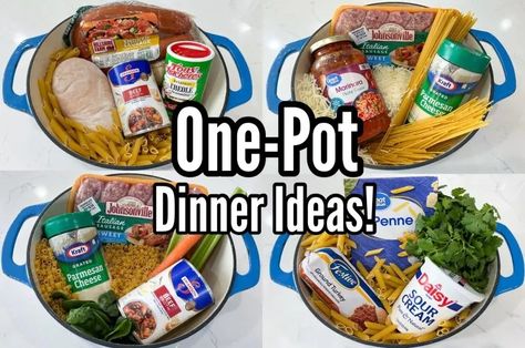 5 INSANLEY Delicious One Pot Dinners for Busy Nights | Quick & EASY Cheap Meal Ideas - Julia Pacheco Quick Easy Cheap Meals, Dinners For Busy Nights, Roll Dough Recipe, Bacon Pasta Salad, Cheap Meal Ideas, Julia Pacheco, Ground Turkey Pasta, Sausage Soup Recipes, Sausage Dinner