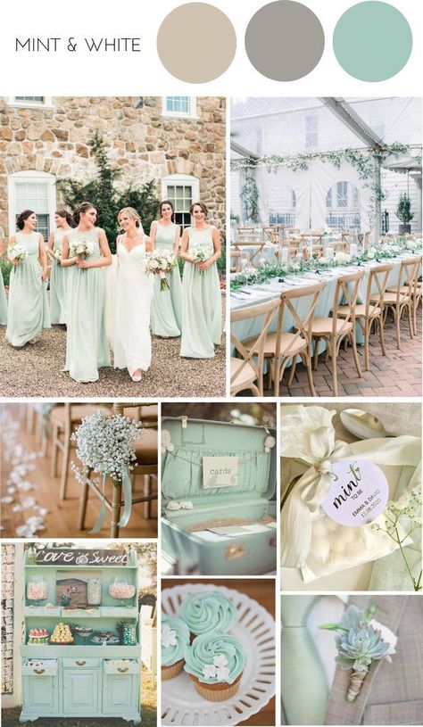 Mint Green Wedding Theme, Pastel Wedding Theme, Wedding Mint, Spring Wedding Ideas, Wedding Mint Green, Wedding Motifs, Hijau Mint, Green Themed Wedding, Boda Mexicana