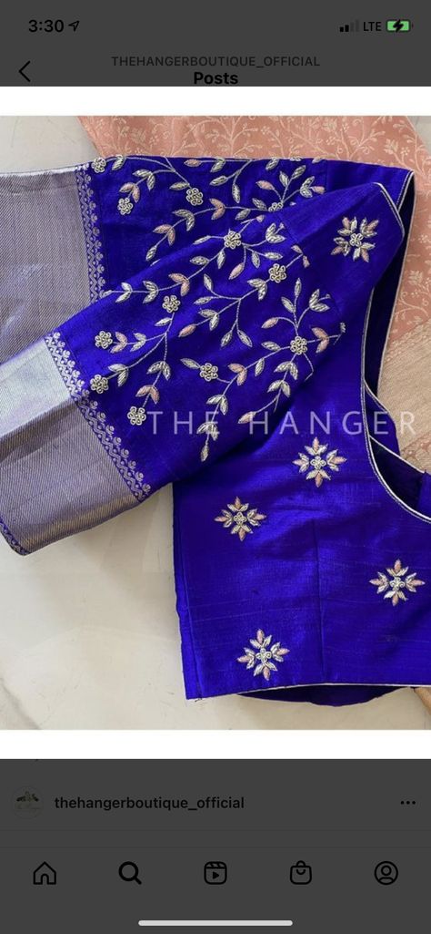 Latest Blouse Maggam Designs, Blue Blouse Computer Work Designs, Peacock Blue Saree Silk Blouses, Blue And Pink Blouse Designs, Simple Computer Work Blouse Designs For Pattu, Blue Aari Blouse Designs, Maggam Work On Blue Blouse, Blue Blouse Work Designs, Blue Silk Blouse Designs