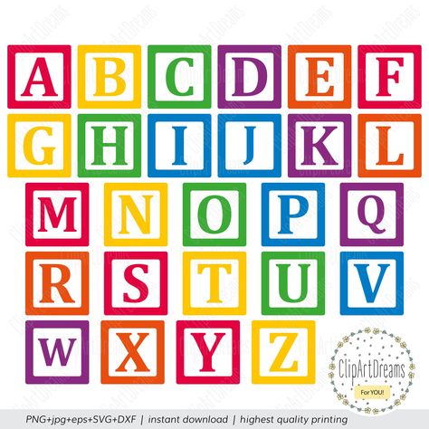 Teddy Theme, Block Letter Alphabet, Abc Party, Abc Blocks, Block Fonts, Block Font, Alphabet Blocks, Toy Story Birthday Party, Letters Alphabet