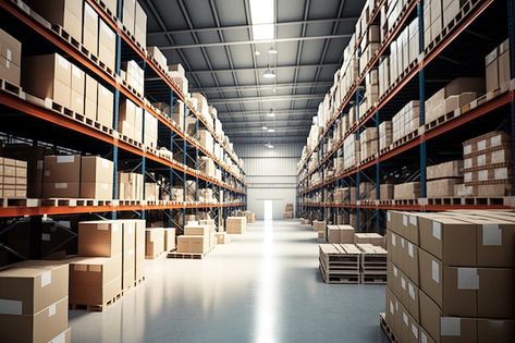 A large clean warehouse with shelfs carb... | Premium Photo #Freepik #photo #warehouse #inventory #warehouse-logistics #storehouse Warehouse Inventory, Warehouse Logistics, Wallpaper Warehouse, Box Icon, Industrial Warehouse, Store Image, Box Packing, House Vector, Video Home