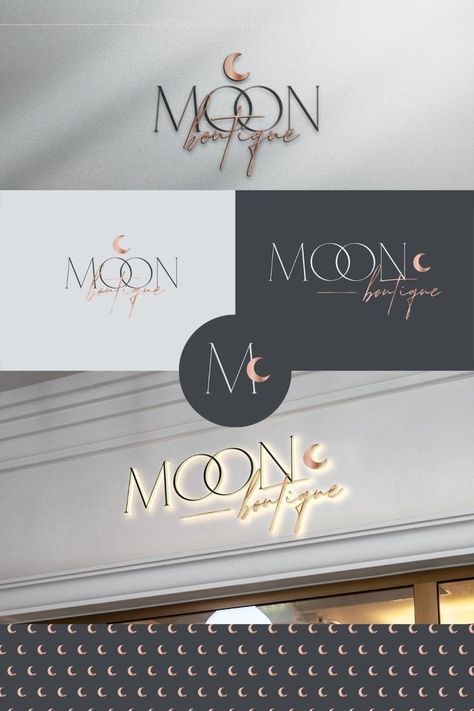 Minimalist logo design Beauty Branding Design, Modern Minimalist Fashion, Logo Design Women, Desain Merek, Moon Beauty, Boutique Branding, Retail Store Interior Design, Logo Branding Design, Boutique Logo Design