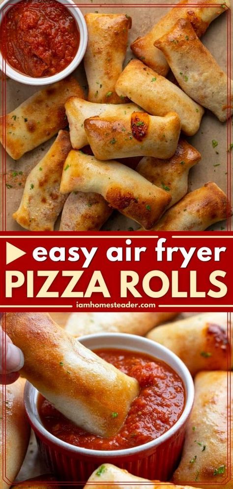 Air Fryer Pizza Rolls, Air Fryer Pizza, Air Fryer Recipes Snacks, Air Fryer Oven Recipes, Air Fry Recipes, Easy Air Fryer, Air Fryer Dinner Recipes, Pizza Rolls, Best Pizza