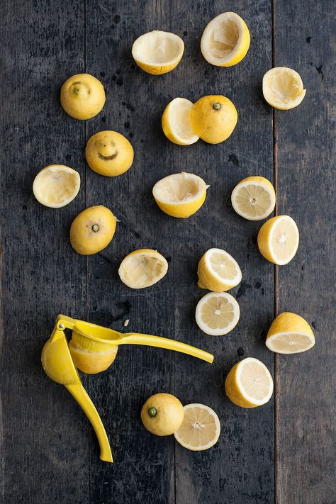 Food Moodboard, Citrus Squeezer, Squeezed Lemon, Lemon Squeezer, How To Squeeze Lemons, Food Photo, Lemon, Yellow