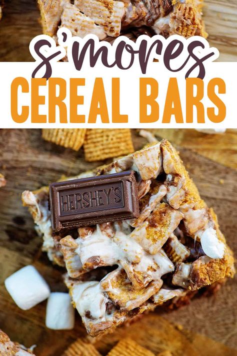 These Golden Graham Bars are loaded with marshmallows, chocolate, and graham cracker cereal! Just like a s'mores! Golden Graham Bars, Golden Graham Treats, Baking Squares, Graham Bars, Golden Grahams Smores Bars, Marshmallow And Chocolate, Golden Grahams, Bar Desserts, Easy Dessert Recipe