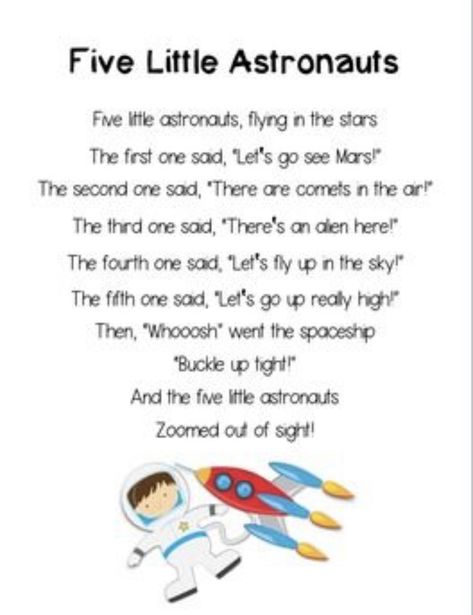 R For Rocket, Songs For Preschoolers, Space Lesson Plans, Space Theme Preschool, Rocket Craft, Space Lessons, Space Preschool, Circle Time Songs, Classroom Songs