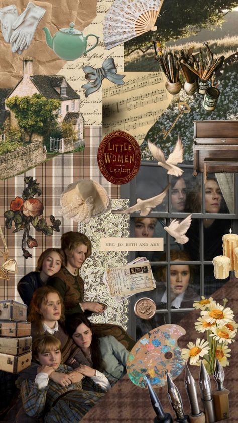 Little Women 💓 #littlewomen #littlewomenshuffle #littlewomencollage #littlewomenmovie #littlewomenaesthetic #littlewomen2019 #books #movies #vibes #book #booksaesthetic #bookaesthetic #bookshuffles Little Women Christmas Wallpaper, Little Women Party Theme, Little Women Themed Party, Little Women Party, Little Women Book, Oz Movie, California House, Woman Movie, Personal Library