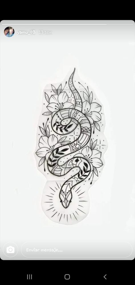 Native Snake Tattoo, Mandala Snake Tattoo, Witchy Snake Tattoo, Geometric Snake Tattoo, Designer Tattoo Ideas, Shin Tattoo Ideas, Ny Tattoo, Tattoo Bts, Designer Tattoo