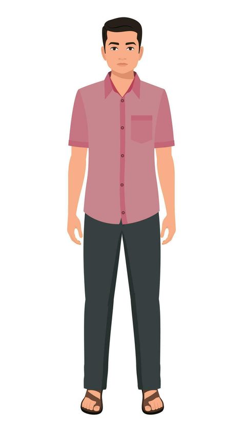 Indian village man front view character illustration for animation Character Digital Painting, Man Cartoon Images, Indian Illustration Character, Man Cartoon Characters, Man Front View, Village Animation, Walking Character, 2d Character Design, Indian Character