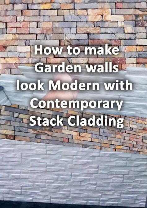 If you want garden or outdoor walls to look contemporary and modern stack cladding is one of the best options. Not only is it easy to lay it looks clean and contemporary with an exciting visual texture. Small shadows and rustic shapes within the surface really help to lift and provide impact to vertical surfaces. Block Wall Covering Ideas, Outdoor Wall Design Ideas, Garden Wall Cladding, Outdoor Wall Cladding, Garden Wall Ideas, Concrete Retaining Wall, Wet Concrete, Garden Wall Designs, Concrete Retaining Walls