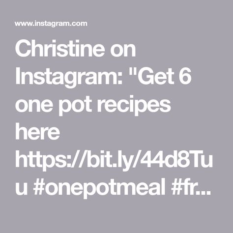 Christine on Instagram: "Get 6 one pot recipes here https://bit.ly/44d8Tuu #onepotmeal #frugalfitmom #whatsfordinner #chickendinner" One Pot Recipes, Skillet Dinners, Fit Mom, One Pot Meals, Sheet Pan, One Pot, Chicken Dinner, Skillet, Pot Recipes