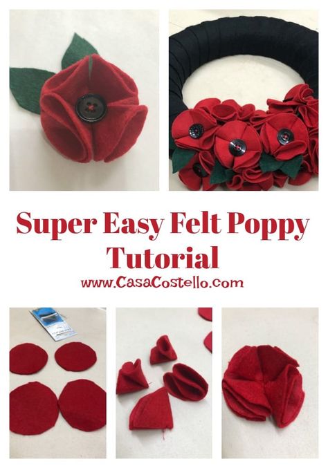 Diy Poppy Wreath, Easy Poppy Craft, Poppy Wreath Diy, Poppy Craft Ideas, Poppy Wreath Craft Kids, Poppy Crafts For Kids, Rememberance Ideas, Diy Poppies, Making Poppies