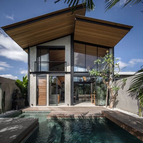 Relaxing House Design Exterior, Exterior Loft House, Loft Architecture Exterior, Small Steel House Design, Small Modern Tropical House Design, Industrial Tropical House, Tropical House Design Philippines, Tropical Industrial House, Loft Exterior Design