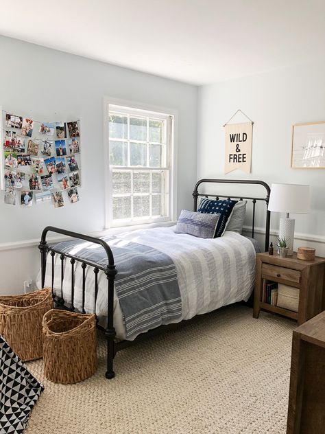 Last week I shared a post that was all about Brian’s room refresh and it was kindly sponsored by Walmart.  I got a few questions asking where specific items in his room were from that I did not get from Walmart so I wanted to share those details in a little part II post.  I went with... View the Post Kids Room Walmart, Boys Bedroom Black Bed, Gray Toddler Room Boy, Black Bed Boys Room, Toddler Boy Room Simple, Single Twin Bedroom Ideas, Small Bedroom Full Size Bed Layout, Boys Room Black Bed, Simple Toddler Boy Room