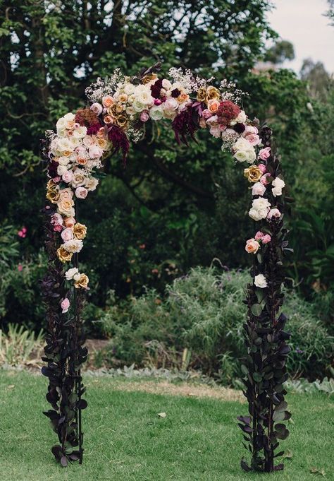 Burgundy And Blush Wedding, Halloween Themed Wedding, Sparkle Top, Goth Wedding, Dark Wedding, Wedding Forward, Kew Gardens, Gothic Wedding, Outdoor Wedding Ceremony