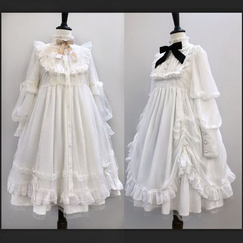 Lolíta Dress White, Shopping Link, Op Dress, Classic Lolita, Old Fashion Dresses, The Pure, Mori Girl, Moda Vintage, Dieselpunk