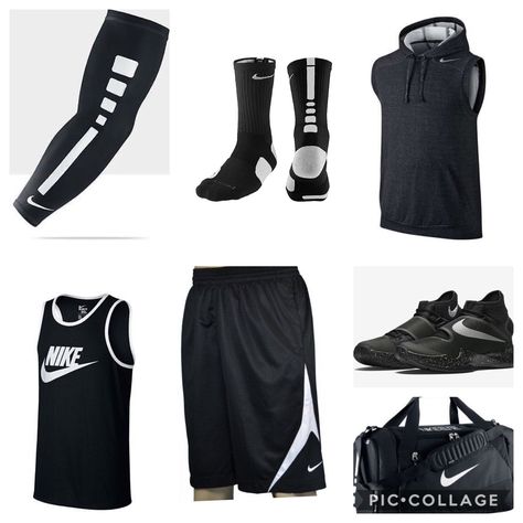 Black/White Basketball Training Basketball Training Outfit, Basketball Practice Outfit, Basketball Attire, Athlete Fits, Training Outfit Men, Tomboy Clothing, Basketball Outfits, Sports Fashion Men, White Basketball