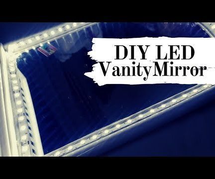 DIY Vanity Mirror in easy steps (using LED strip lights) Diy Vanity Mirror With Led Strip Lights, Vanity Mirror With Lights Diy, Diy Led Mirror, Makeup Mirror Diy, Diy Vanity Mirror With Lights, Spiegel Diy, Diy Vanity Mirror, Lit Mirror, Diy Bathroom Vanity