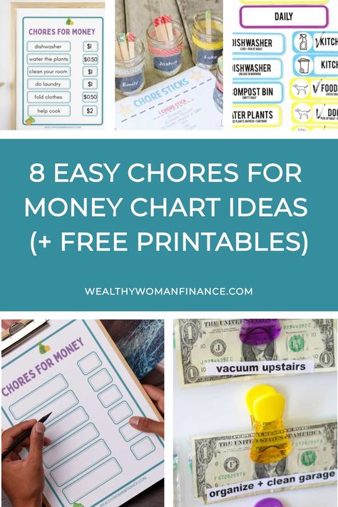 8 easy chore charts for kids, including printable charts, chore sticks, and money incentives. Chores Vs Responsibilities, Chores Allowance Chart Earn Money, Chore Money Chart Reward System, Pocket Money Chore Chart, Chore Boards For Kids With Money, Kids Earn Money Ideas Chore List, Chore Payment Chart, Chores To Do For Money, Pocket Money Ideas