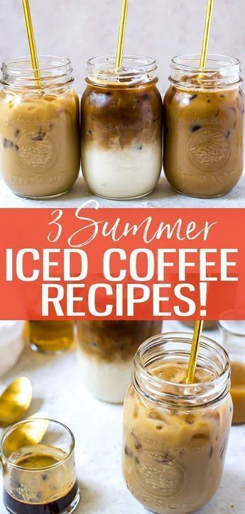 Iced Caramel Machiatto, Homemade Syrups, Summer Coffee Drinks, Iced Vanilla Latte, Iced Coffee Recipes, Espresso Recipes, Iced Coffee At Home, How To Make Ice Coffee, Easy Coffee Recipes