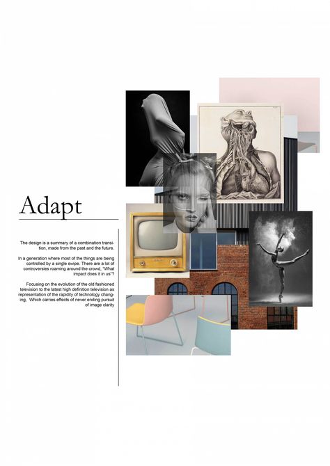 Portfolio Collage Layout, One Page Portfolio Design, Fashion Portfolio Concept, Concept Board Graphic Design, Illustration Art Portfolio, Fashion Design Photography, Concept Boards Fashion, Art Design Portfolio, Portfolio Collage Design