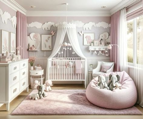 How to Prepare Your Nursery Room For Your New Arrival – Partymazing Newborn Girl Room Ideas, Baby Room Girl Ideas, Baby Girl Nursery Room Ideas, Baby Room Decor Ideas, Pink Elephant Nursery, Elephant Nursery Girl, Elephant Baby Rooms, Foster House