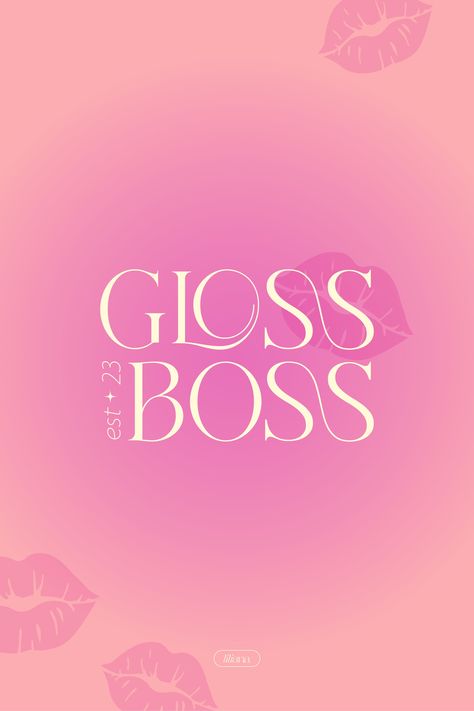 Gloss Boss | Brand Identity Design | Makeup Brand Logo Design | Feminine Classy Logo | Lip Gloss logowork #logoshop Lipgloss Logo Design Ideas, Makeup Branding Design Logo, Lip Gloss Business Ideas Logo, Makeup Brand Logo, Beauty Brand Logo, Boss Makeup, Food Company Logo, Food Brand Logos, Beauty Care Logo