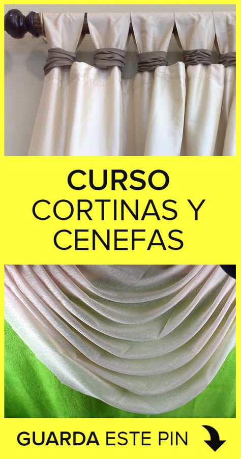 Aprende confección de cortinas y cenefas para cortinas de forma muy simple con esta capacitación GRATIS que traemos para ti. 😀 ¡Aprender nunca fue tan fácil! ¿Te apuntas? ✂ #curso #cortinas #costura #sewing #cenefas #coruses #patrones #patronaje Rideaux Shabby Chic, Tanning Skin Care, Custom Valances, Stretch Chair Covers, Ukrainian Dress, Curtains And Draperies, Plain Curtains, Folk Dress, Thermal Curtains