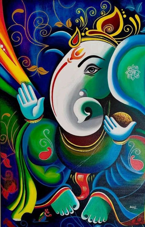 Shiva Abstract, Ganesh Ji Painting, Deities Art, Chinese Dragon Art, Ganapati Bappa, Ganesh Art Paintings, Animal Caricature, Abstract Art Images, Rangoli Art