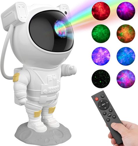 Astronaut Star Projector Night Light - Space Projector Galaxy Starry Nebula Ceiling Projection Lamp with Timer, Remote and 360°Adjustable, Gift for Kids Adults for Bedroom, Gaming Room Decor Aesthetic Space Led Lights, Space Room Asthetics, Astronaut Lights, Planet Lights, Light Projector Bedroom, Astronaut Lamp, Projector Galaxy, Astronaut Light, Space Projector