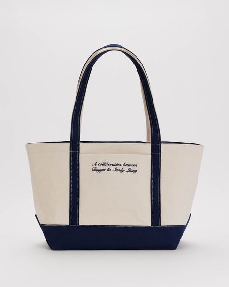 Medium Heavyweight Canvas Tote : Sandy Liang Navy - Baggu Baggu Bags, Duck Bag, Boat Tote, Cloud Bag, Sandy Liang, Bow Bag, Mini Bows, Recycled Canvas, Black Tote