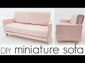 Doll House Diy Furniture, Diy Miniature Furniture, Diy Furniture Sofa, Doll House Diy, Miniature Sofa, Dollhouse Furniture Tutorials, Crea Fimo, Diy Barbie House, Modern Dollhouse Furniture