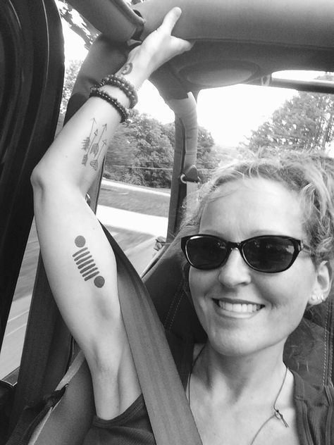 Jeep Life, Jeep tattoo Jeep Logo Tattoo, Jeep Wrangler Tattoos For Women, Small Jeep Tattoos For Women, Jeep Tattoo Ideas, Jeep Tattoos For Women, 4x4 Tattoo, Jeep Tattoos, Jeep Tattoo, Motor Tattoo