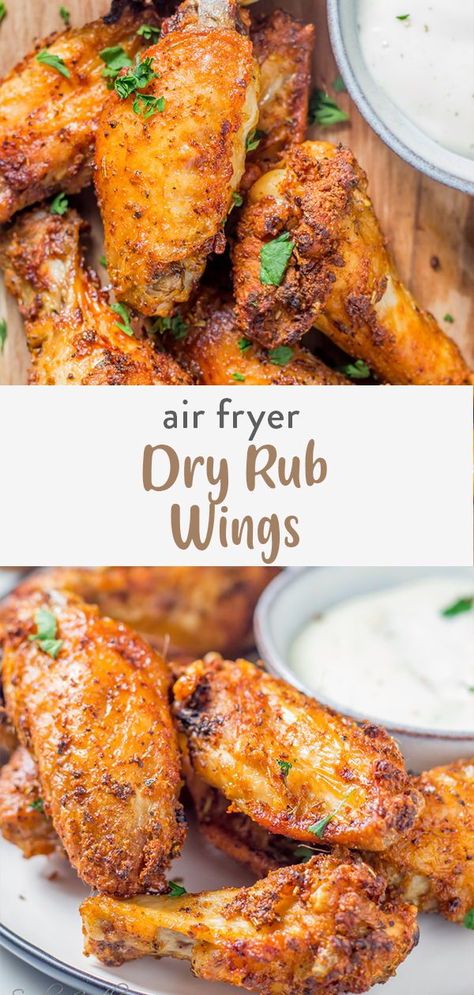 Wings Recipe Healthy, Recipe For Wings In Air Fryer, Air Dry Chicken Wings, Low Carb Wings Air Fryer, Plain Wings In Air Fryer, Low Cal Chicken Wings, Oven Airfryer Chicken Wings, Airfry Chicken Wings In Oven, Whole 30 Chicken Wings Air Fryer