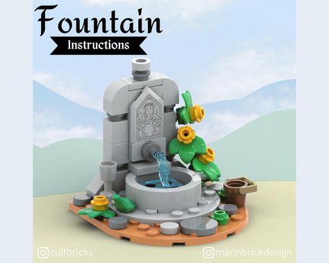 Lego Creations Instructions, Lego Fairy, Lego Science, Ewolucje Eevee, Easy Lego Creations, Fairy Fountain, Lego Hogwarts, Lego Halloween, Lego Medieval