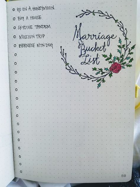 Journal Pages, Marriage Bucket List, Wedding Bullet Journal, Diy Wedding Planner, Wedding Journal, Missions Trip, Journal Inspo, Bullet Journal Inspo, Planner Bullet Journal