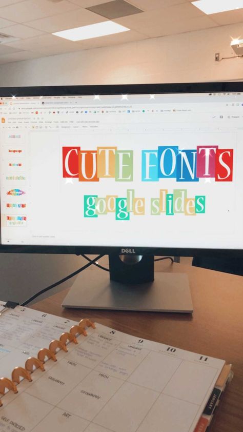 Fonts For Google Slides, Free Cute Fonts, Slides Go, Teacher Fonts, Classroom Goals, Cute Slides, Font Ideas, Instructional Technology, California Girl