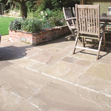 Global Stone York Green Paving Slabs | Paving Superstore Stone Patio Designs, Patio Stone, Paving Ideas, Stone Paving, Paving Design, Sandstone Paving, Patio Slabs, Garden Paving, Paving Slabs